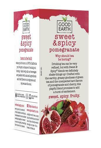 Good Earth Tea Sweet Spicy Pomegranate Green Tea, 18 Tea bags