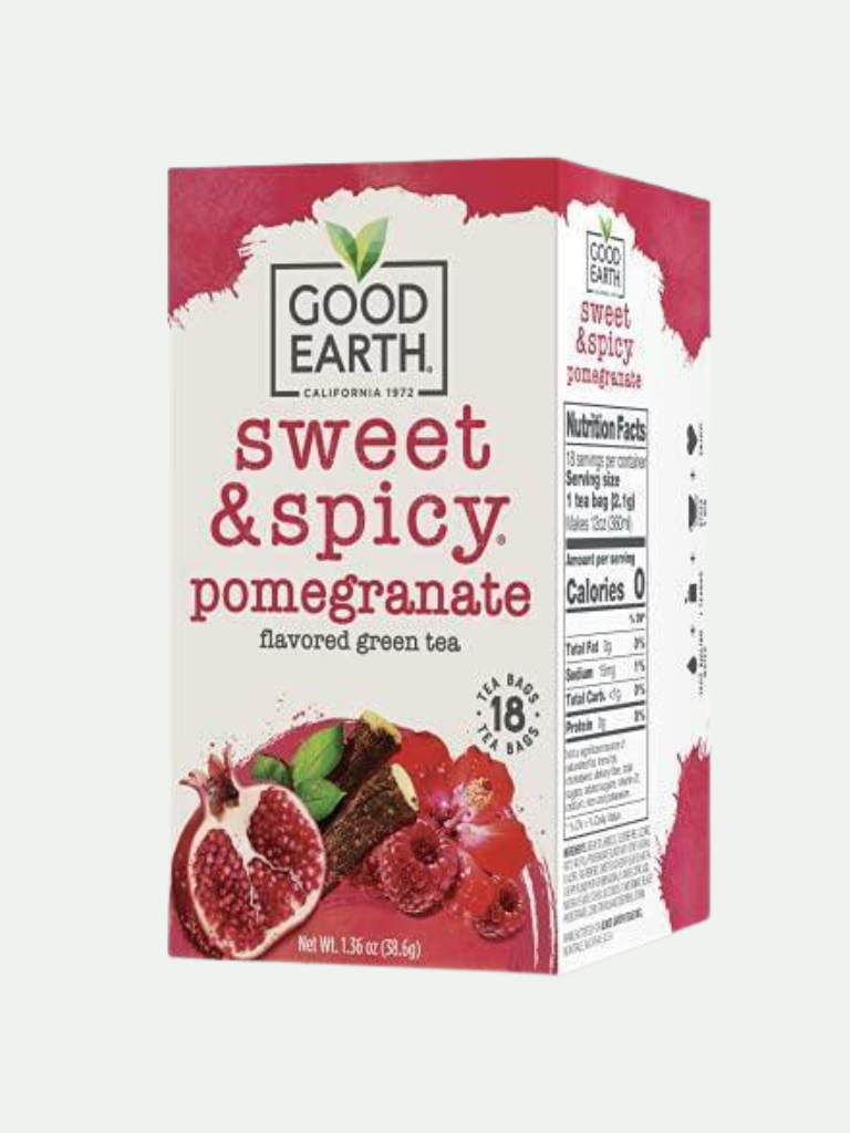 Good Earth Tea Sweet Spicy Pomegranate Green Tea, 18 Tea bags