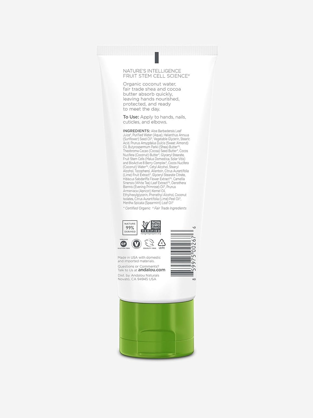 Andalou Naturals Hand Cream Lime Blossom, 3.4 OZ.