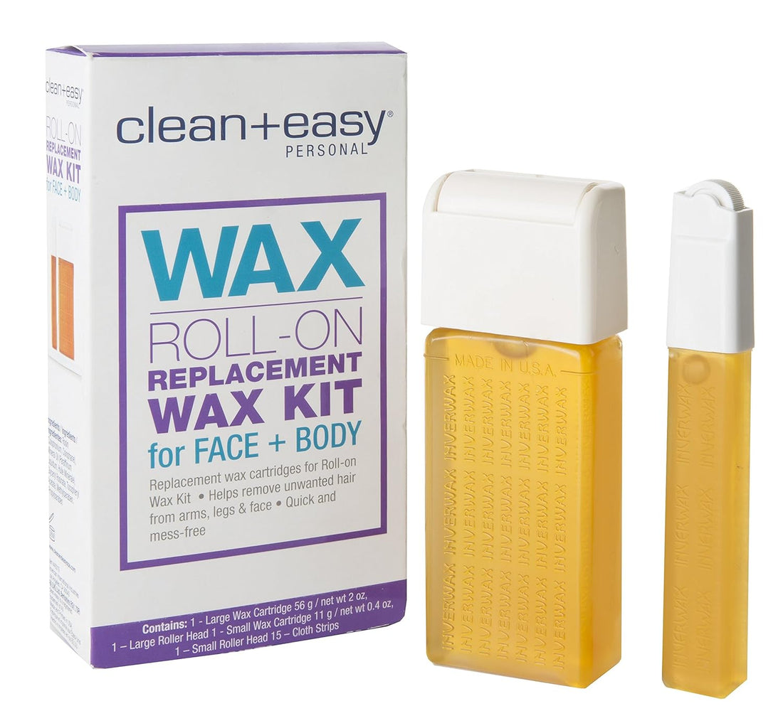 Clean & Easy Roll-On Replacement Wax Kit For Face & Body