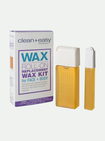 Clean & Easy Roll-On Replacement Wax Kit For Face & Body