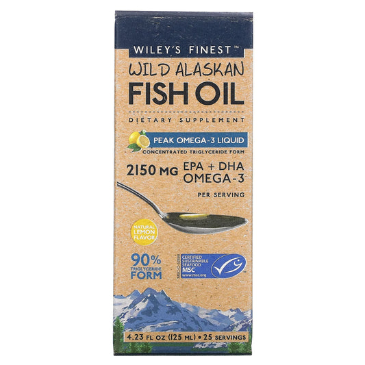 Wiley's Finest Wild Alaskan Fish Oil Peak Omega-3 Liquid, 4.23 oz.