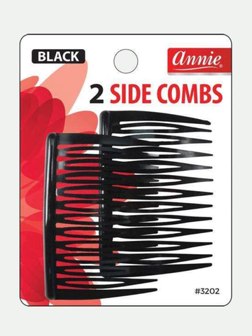 Annie #3202 Side Combs 2 Count Medium Black