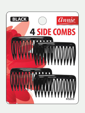 Annie #3203 4 Side Combs Small Black