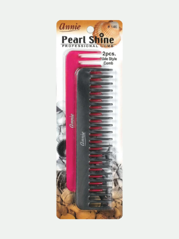 Annie Comb Pearl Shine Wide Tooth 2 Count