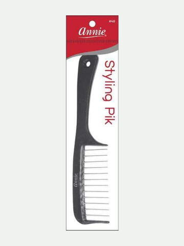 Annie #0048 Comb Pik Styling Metal Tooth Black
