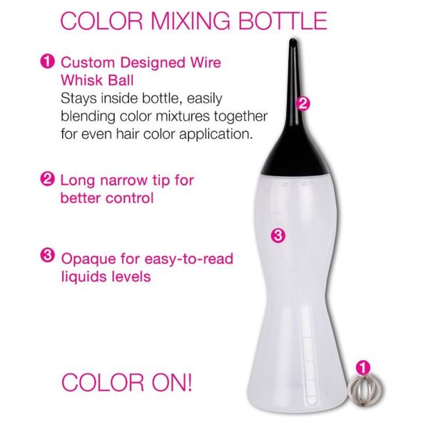 Color Cocktail Applicator Bottle 8 fl oz with Mixing Whisk Ball