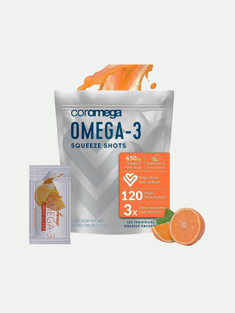 Coromega Omega-3 Squeeze Packets Orange 120 ct