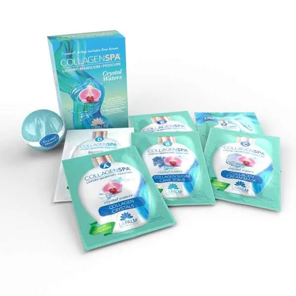 La Palm Collagen Spa 6 Step Manicure/Pedicure Kit Crystal Water