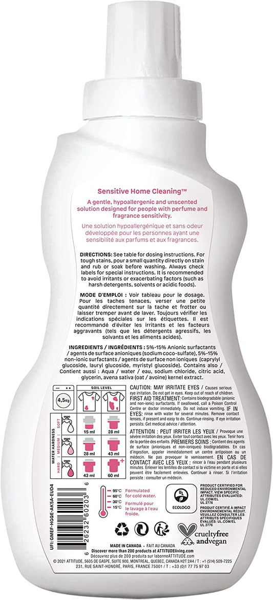Attitude Baby Laundry Detergent Fragrance-Free 33.8 Fl. Oz.