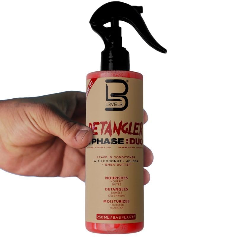 L3VEL3 2 Phase Detangler Spray 8.45 Oz