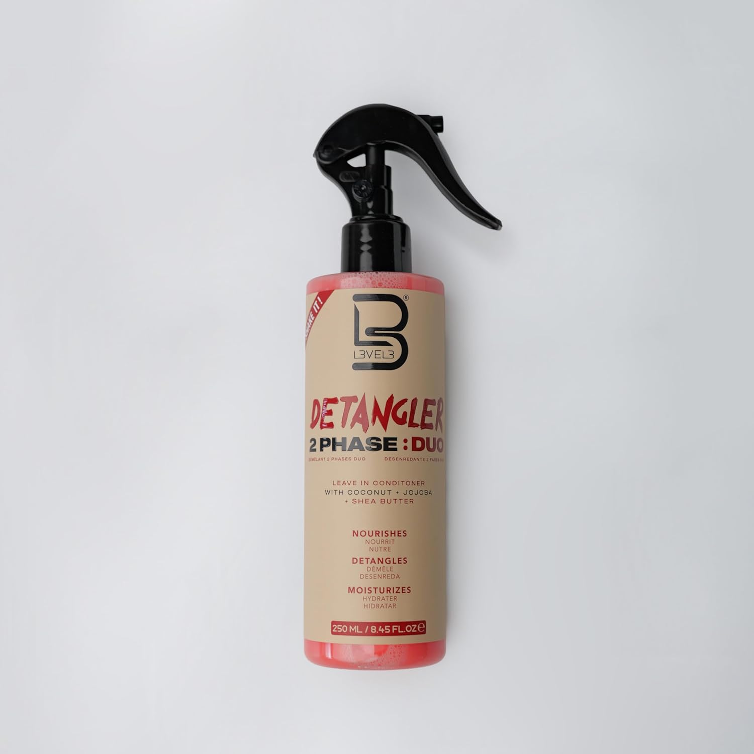 L3VEL3 2 Phase Detangler Spray 8.45 Oz