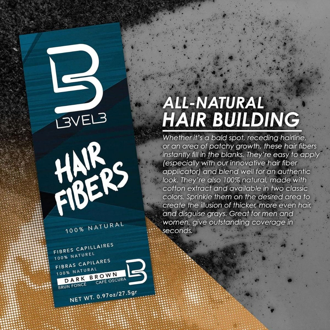 L3VEL3 Hair Fibers Brown 0.97 Oz