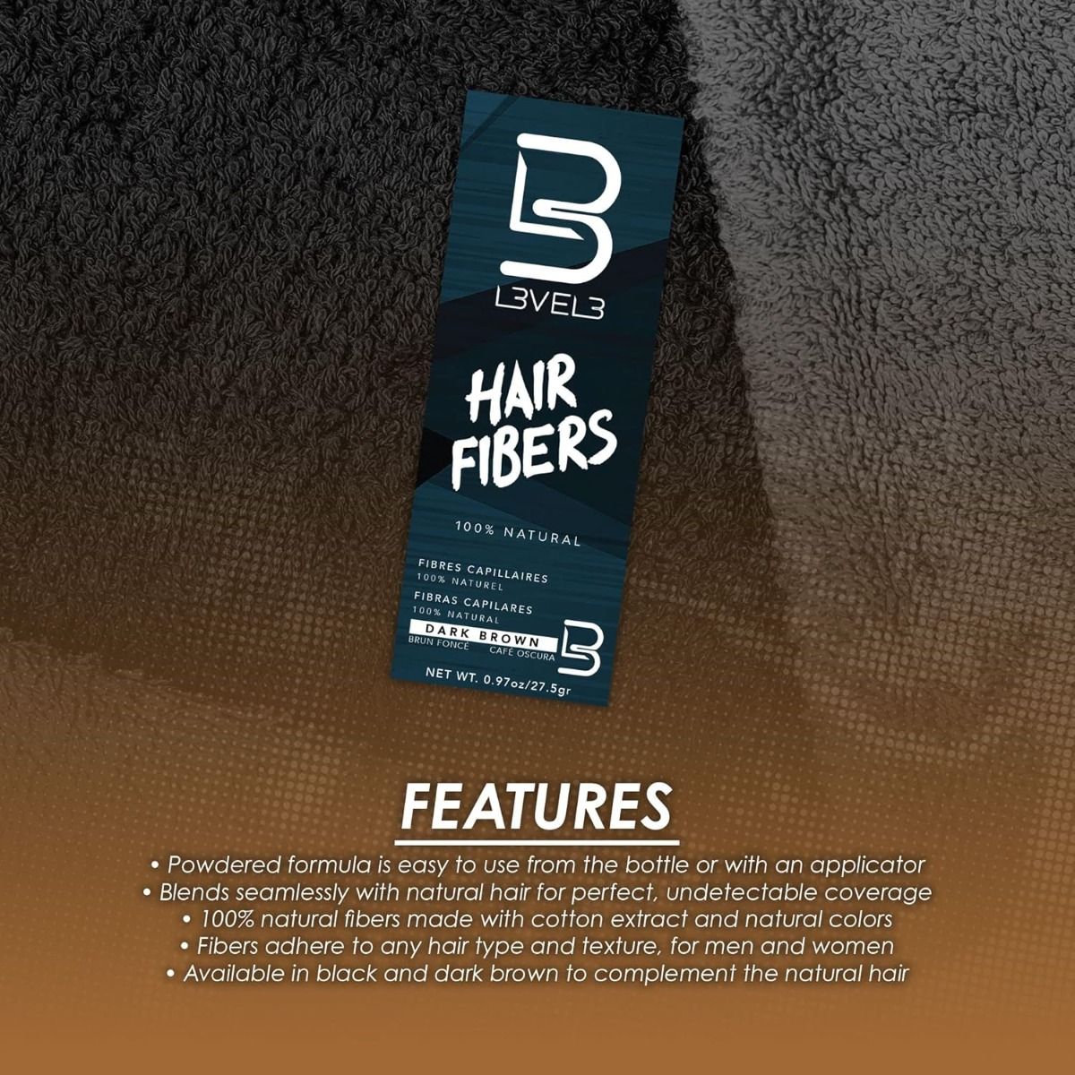 L3VEL3 Hair Fibers Brown 0.97 Oz