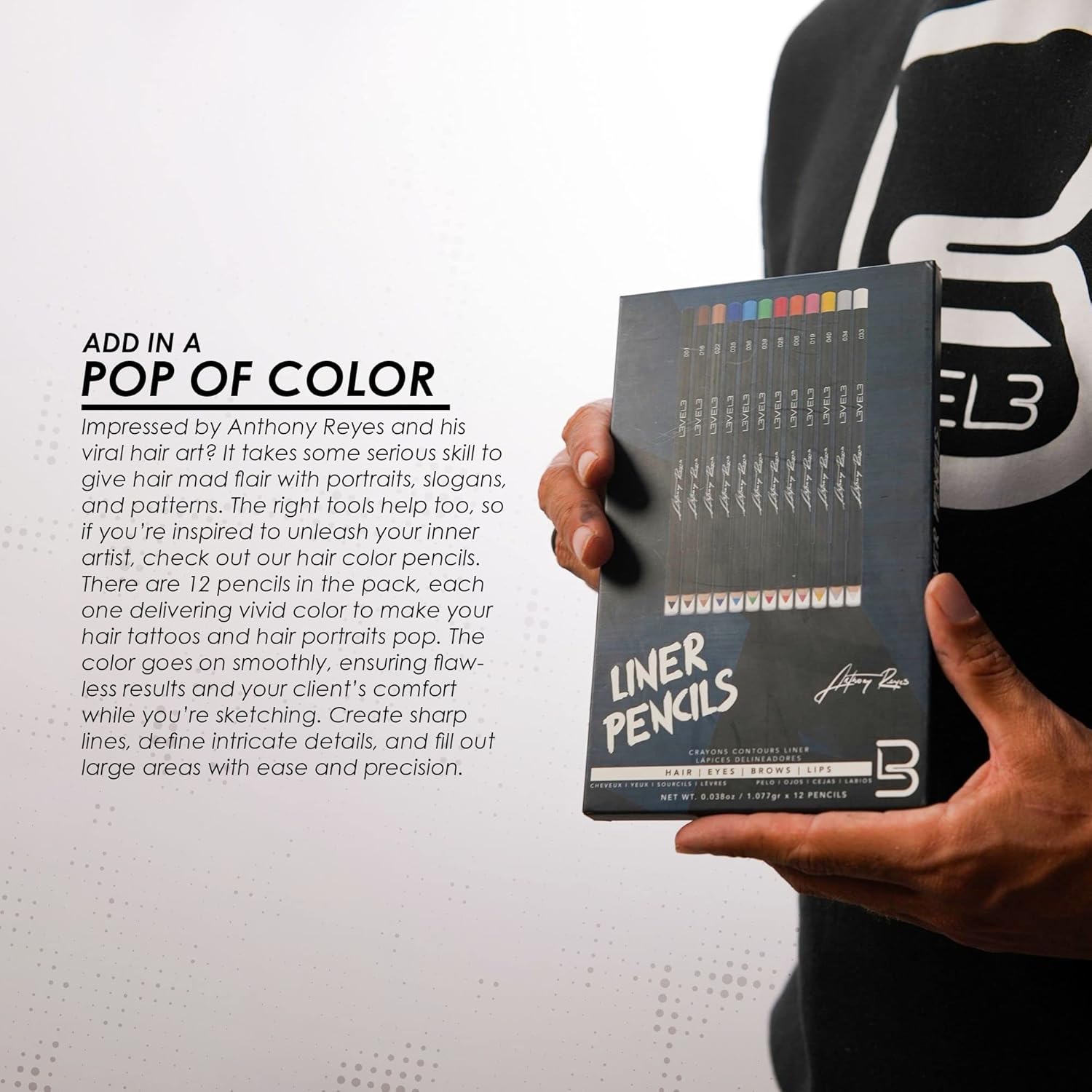 L3VEL3 Liner Pencils Assorted Colors 12 Pcs