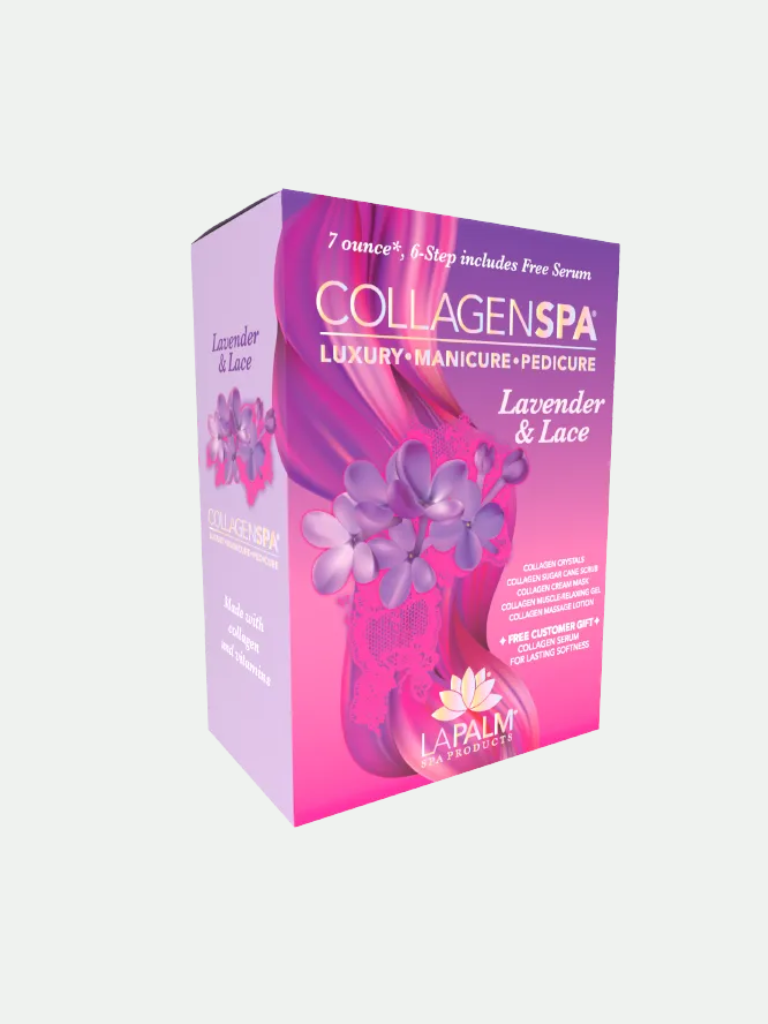 La Palm Collagen Spa 6 Step Manicure/Pedicure Kit Lavender & Lace