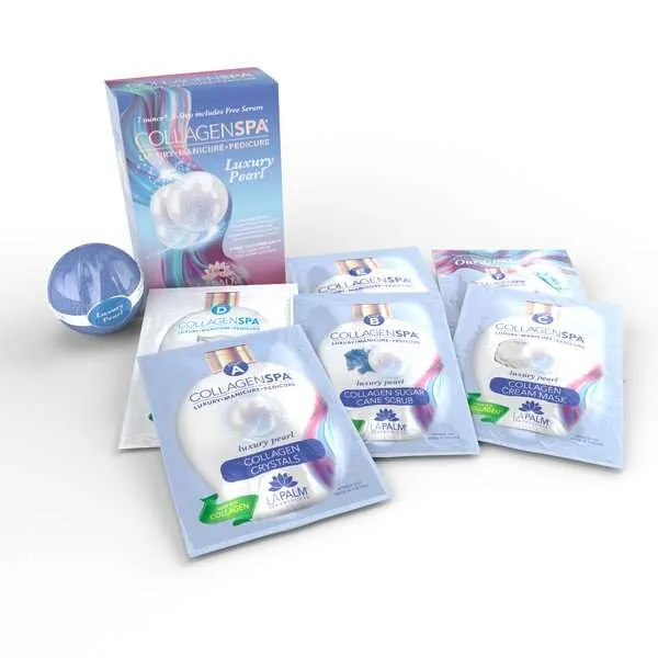 La Palm Collagen Spa 6 Step Manicure/Pedicure Kit Luxury Pearl