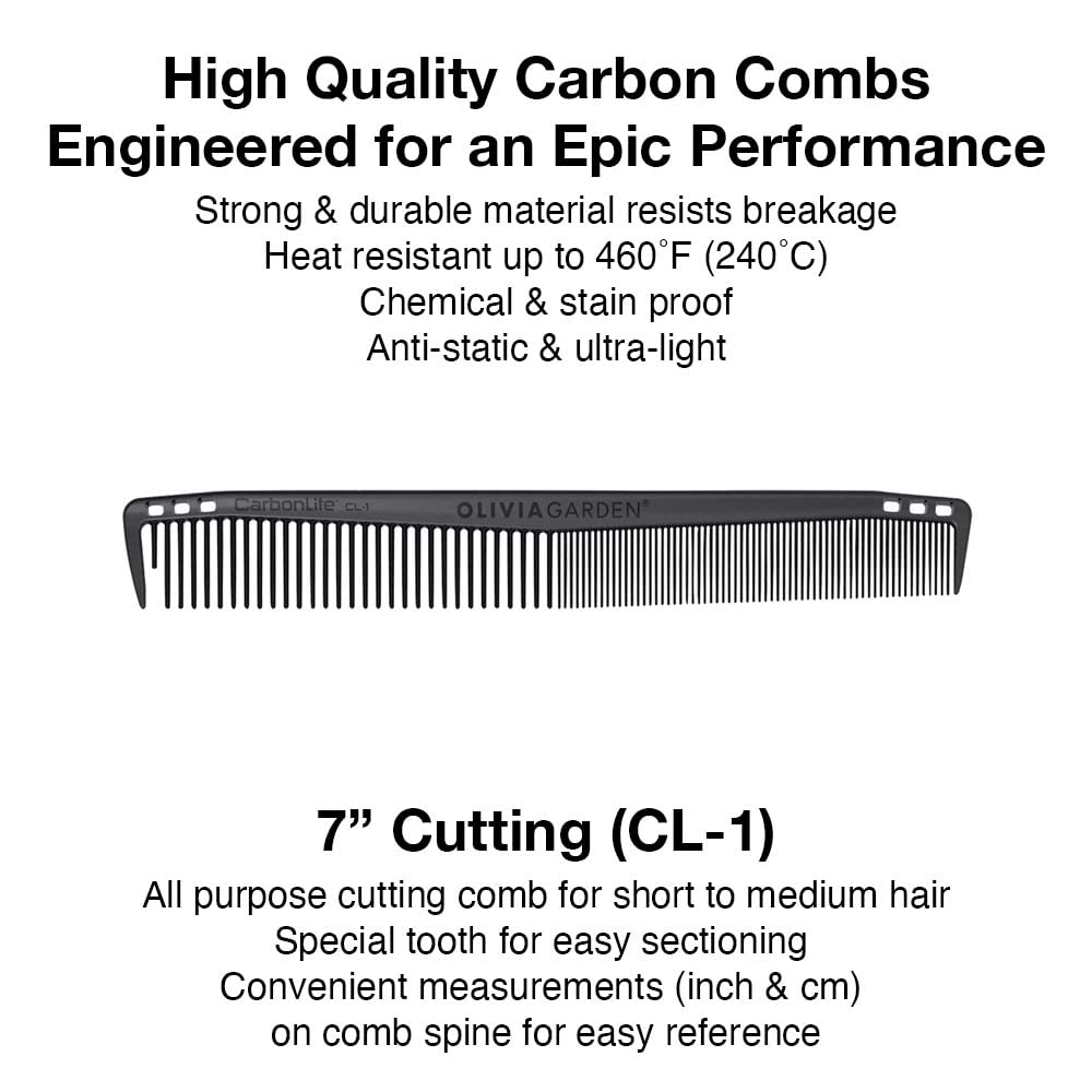 Olivia Garden CarbonLite 7" Cutting Comb