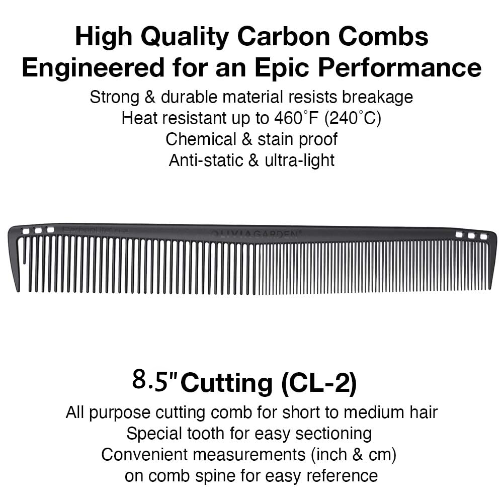 Olivia Garden CarbonLite 8.5" Cutting Comb
