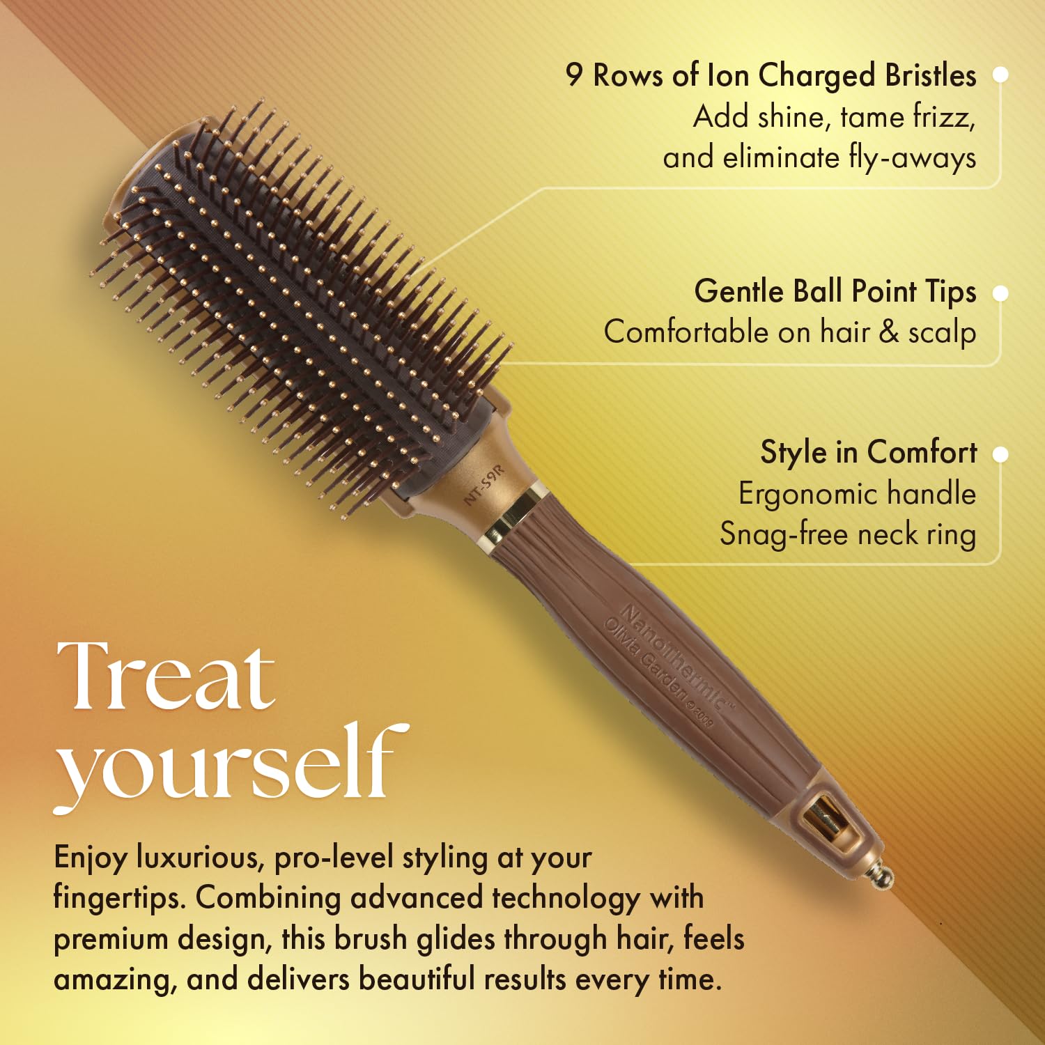 Olivia Garden NanoThermic Ceramic+Ion 9 Row Styling Brush