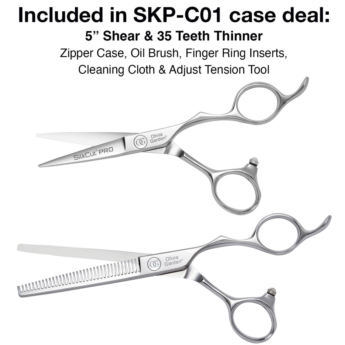 Olivia Garden SilkCut Pro Barber Shear & Thinner Set