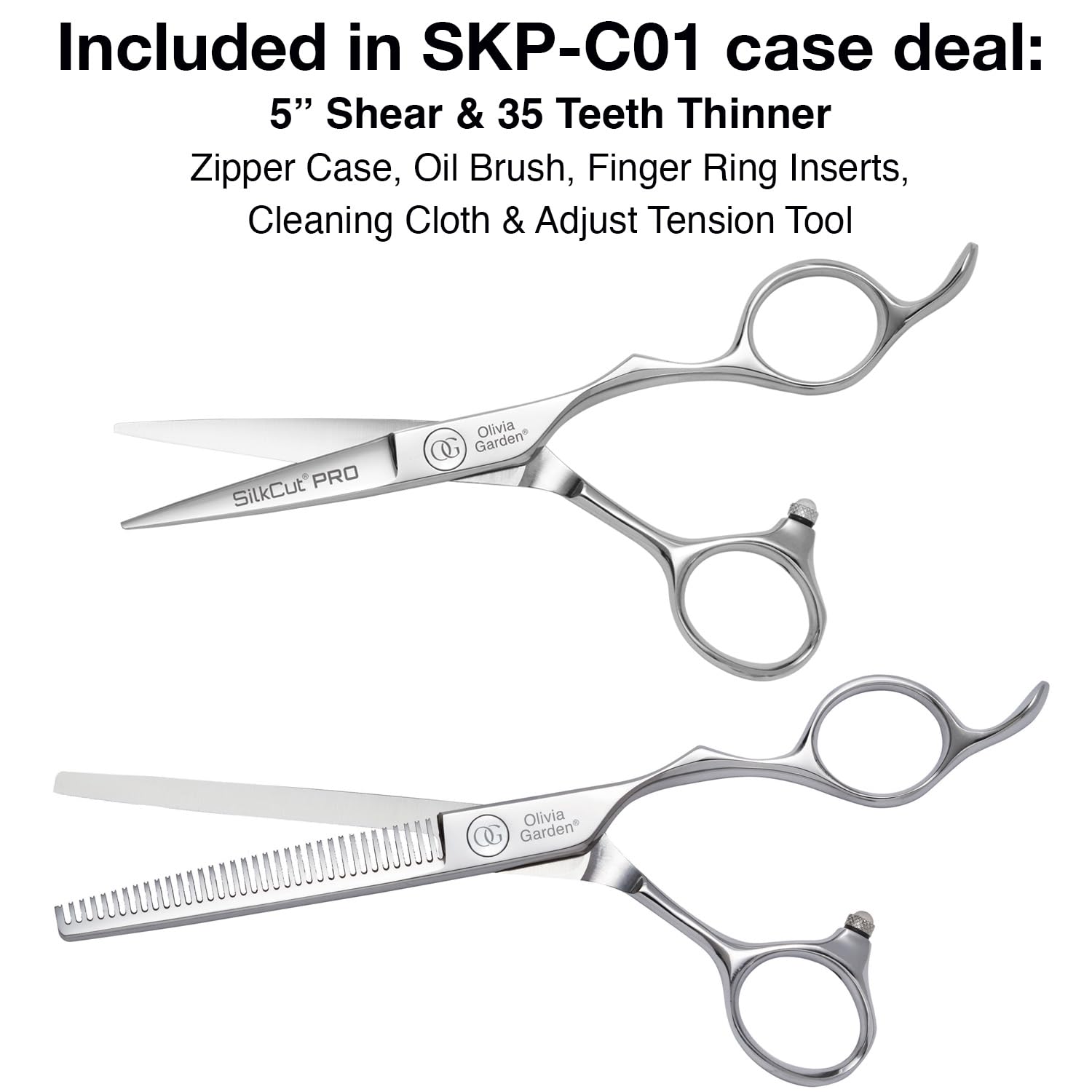 Olivia Garden SilkCut Pro Barber Shear & Thinner Set