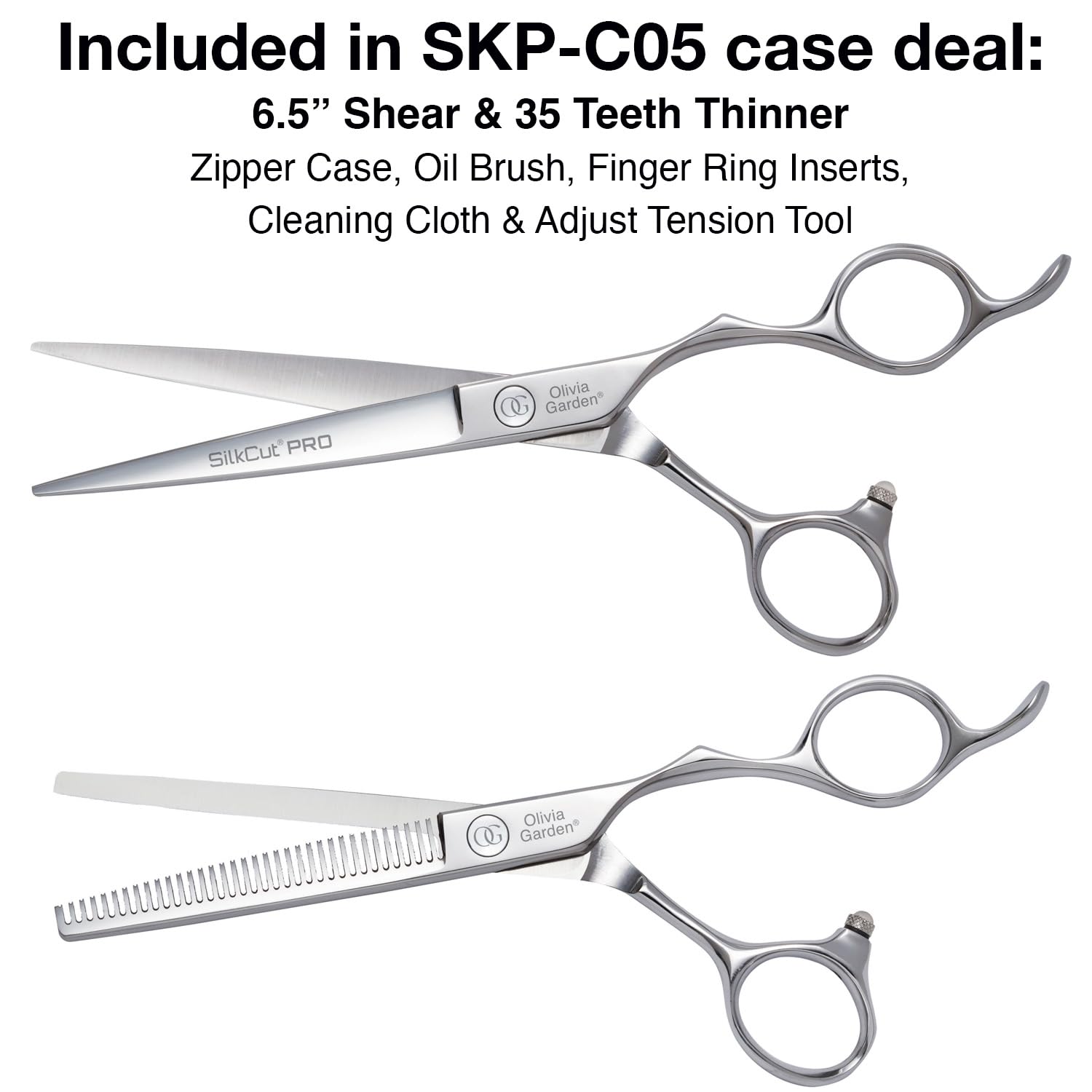 Olivia Garden SilkCut Pro Barber Shear & Thinner Set