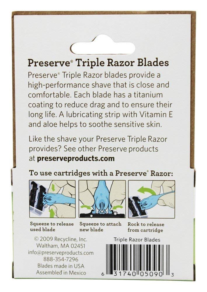 Preserve Triple Razor Replacement Cartridges for 4 Count