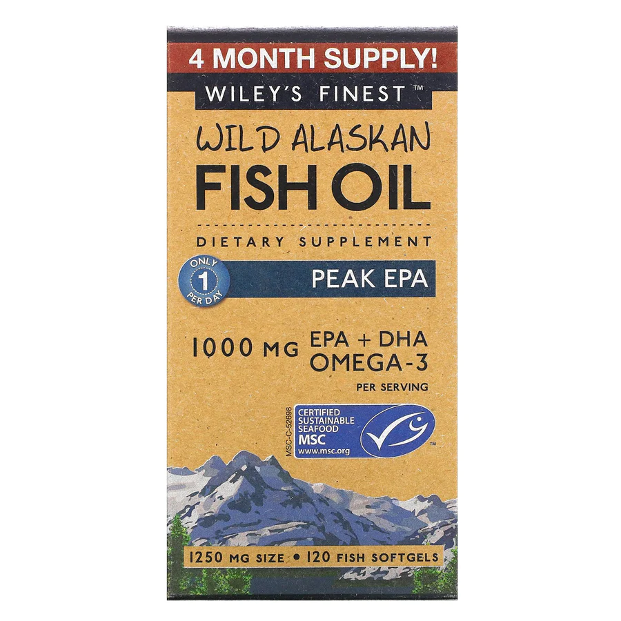 Wiley's Finest Wild Alaskan Fish Oil Peak EPA, 120 Softgels