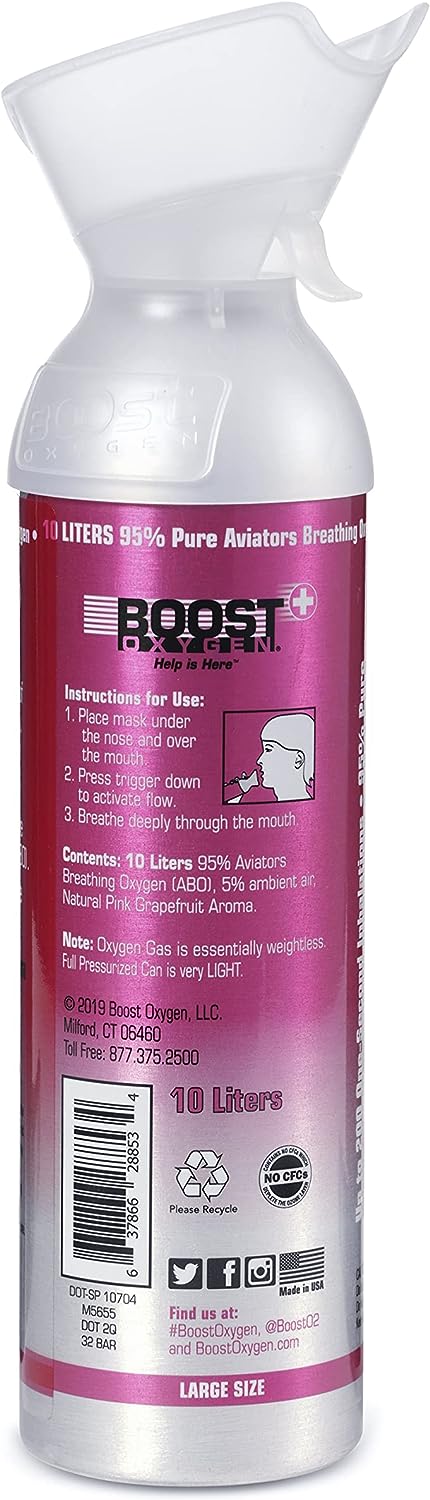 Boost Oxygen 10 Liter Respiratory Support - Pink Grapefriuit