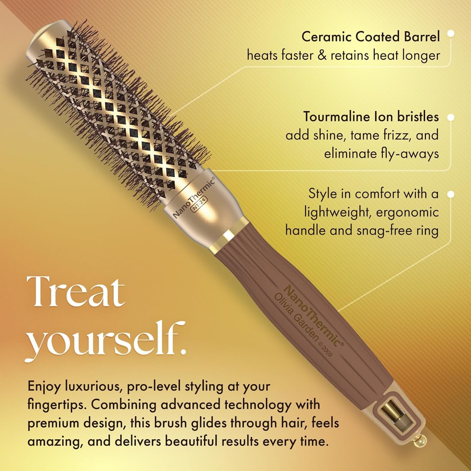 Olivia Garden Nano Thermic Round 2 1/8" Thermal Brush
