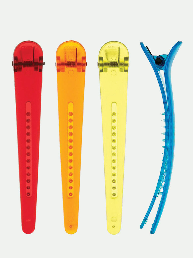 Soft 'n Style 4.5" Jumbo Translucent duck bill clips. 4 pack
