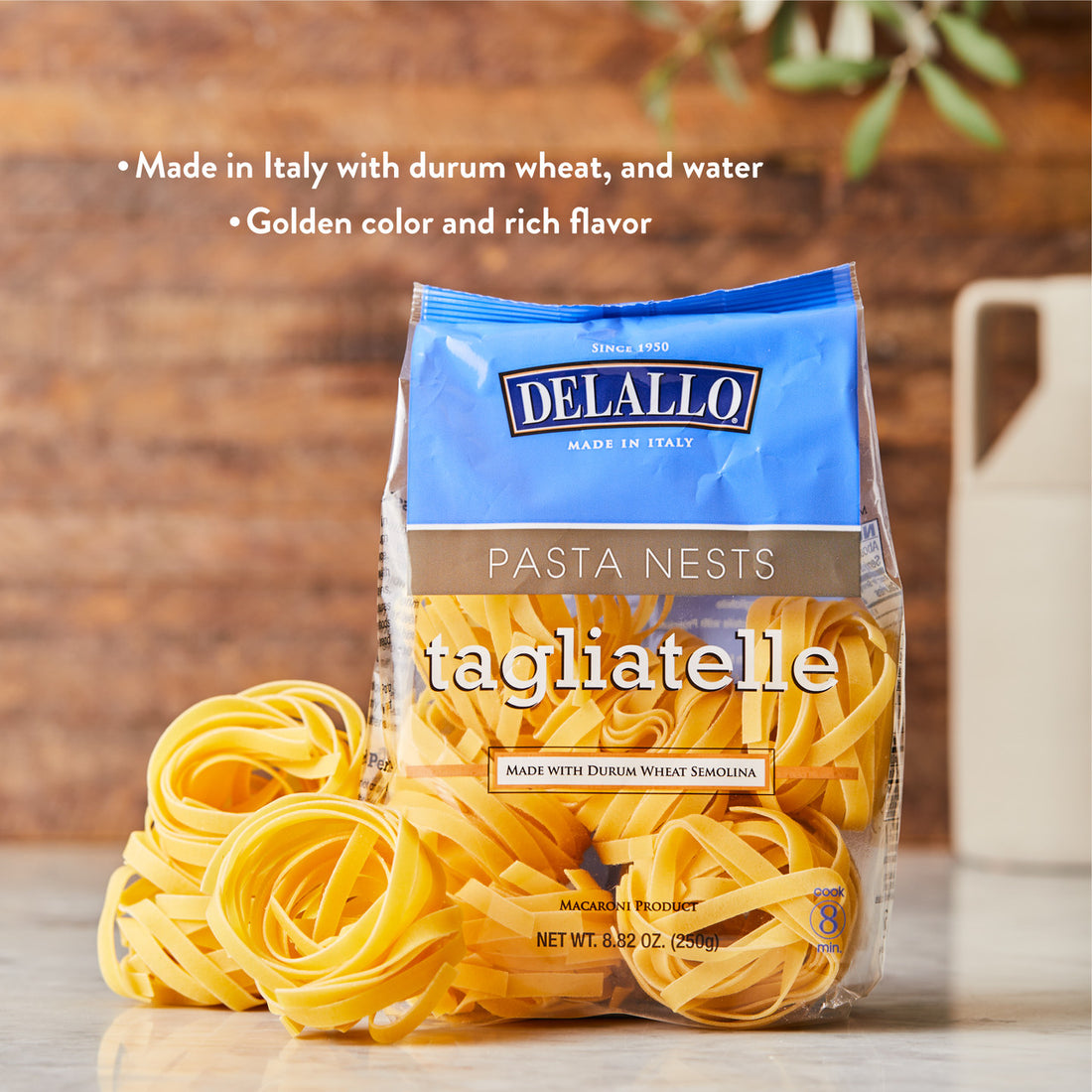 Delallo Pasta Tagliatelle Nest, 8.82 OZ.