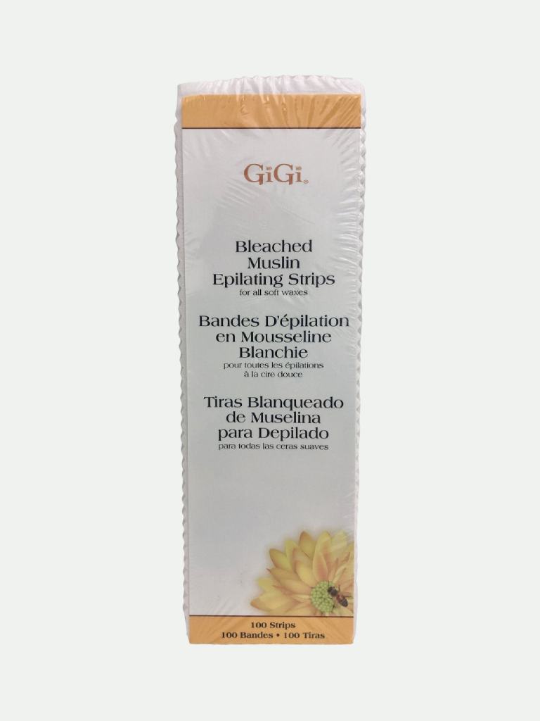 GIGI Small (1.75" x 4.5") Bleached Muslin Epilating Strips-100 Pack