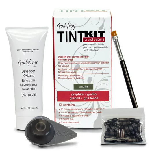 Godefroy Professional Hair Eyebrow Face Spot Coloring Tint Kit 20 Applications, Graphite