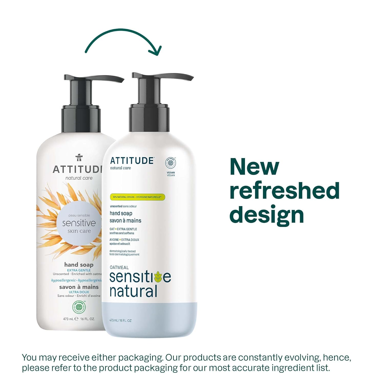 Attitude Sensitive Skin Hand Soap Fragrance-Free, 16 oz