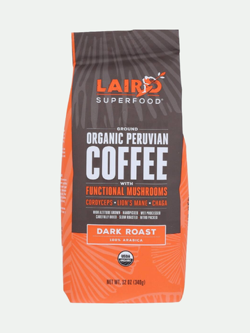 Laird Superfood Coffee Dark Ground Mushroom, 12 oz.