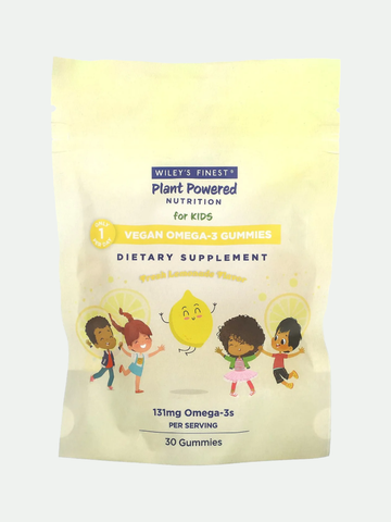 Wiley's Finest Vegan Omega-3 Gummies for Kids, Fresh Lemonade, 30ct