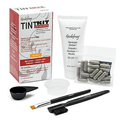 Copy of Godefroy Professional Hair Eyebrow Face Spot Coloring Tint Kit 20 Applications, Light Brown