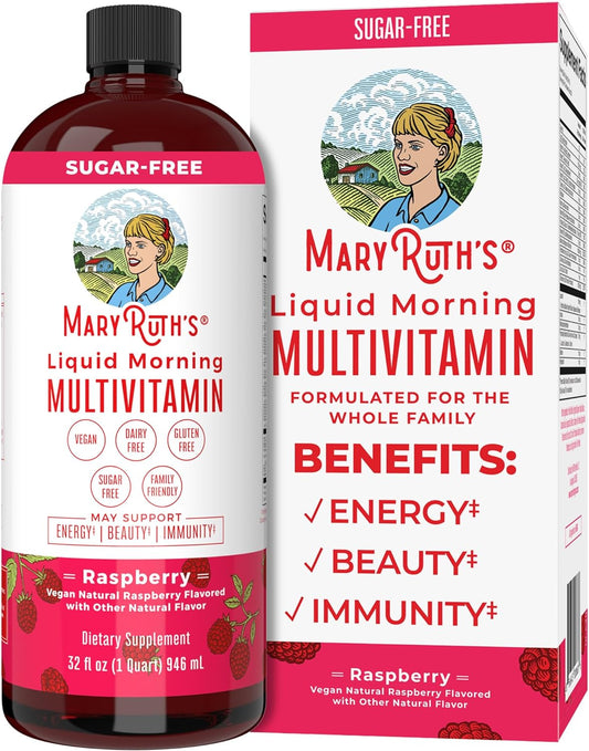 Maryruths Multivitamin Raspberry Liquid, 32 fl oz.