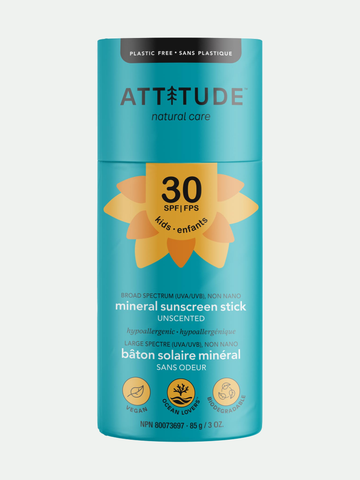 Attitude Baby & Kids Mineral Sunscreen Face Stick SPF 30, 3 oz.