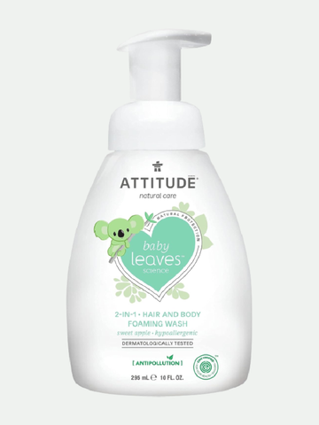 Attitude Baby Leaves 2-in-1 Natural Shampoo & Body Wash Sweet Apple, 10 fl. oz.