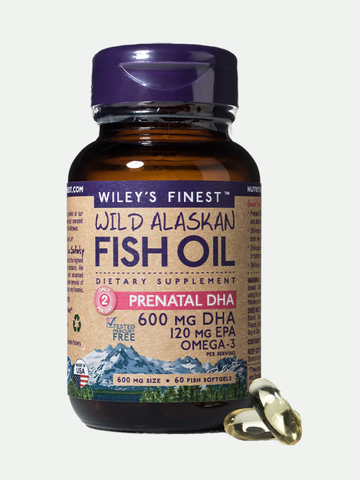 Wiley's Finest Wild Alaskan Fish Oil Prenatal DHA, 60ct.