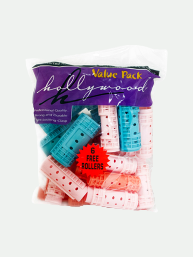 Hollywood Assorted Colors & Sizes. 24 Count Magnetic Rollers Value Pack