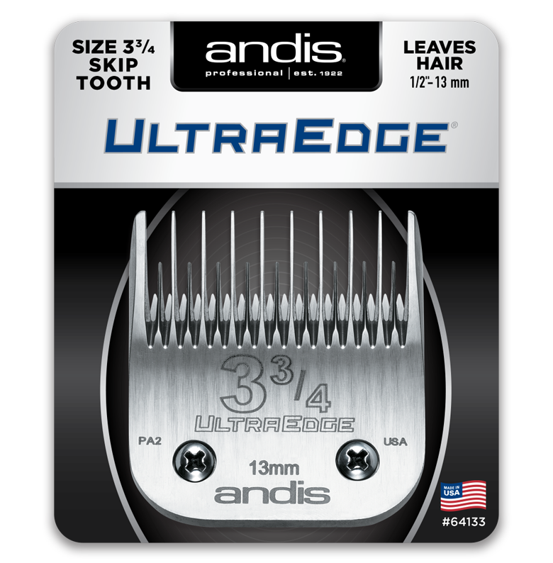 Andis UltraEdge Detachable Blade Size 3-3/4 #64133 Back Packaging