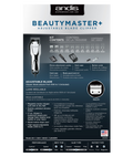 Andis Clipper Beauty Master Plus #66360 Back Packaging