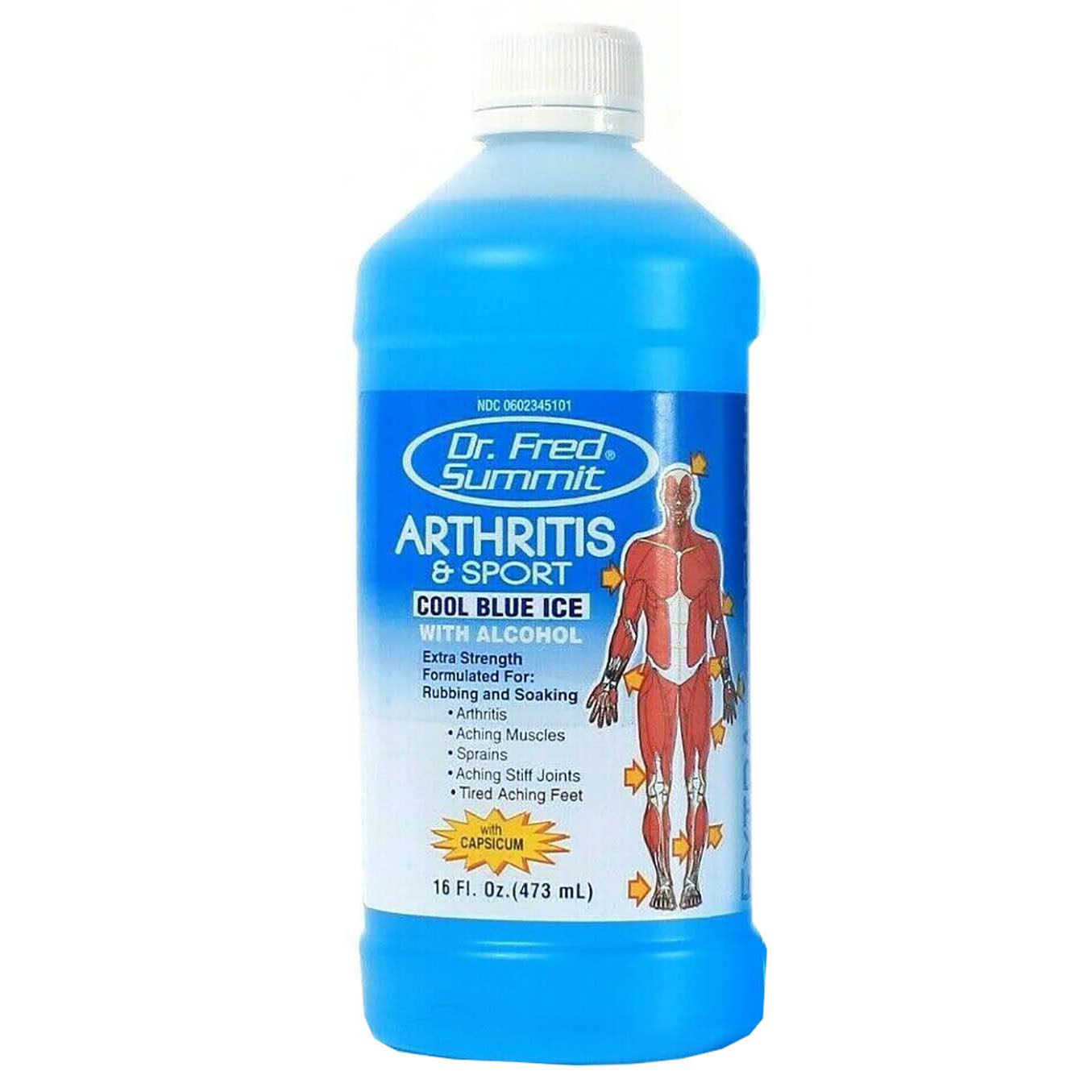 Dr. Fred Summit Arthritis & Sport Cool Blue Ice 16 oz. Front