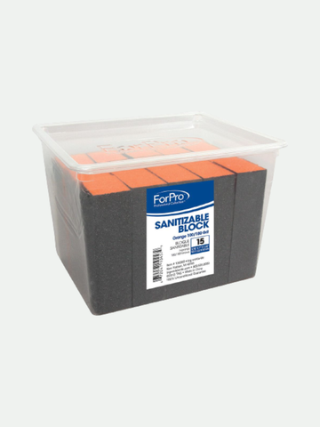 ForPro Sanitizable Orange Block 100/180 grit 15-ct.