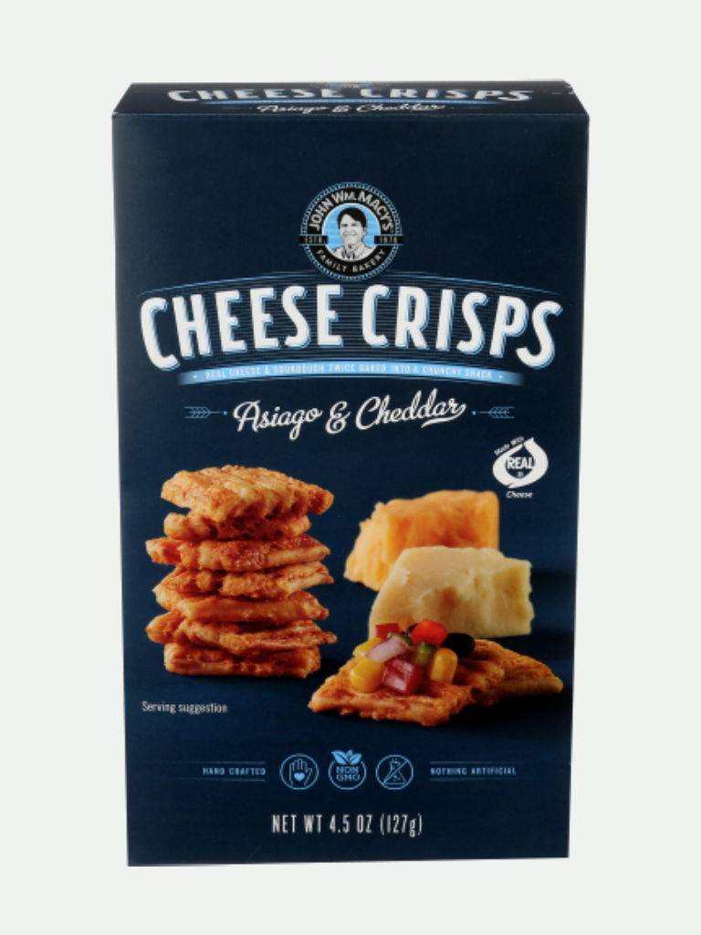 John Macy's Asiago Cheddar Cheese Crisp, 4.5 OZ