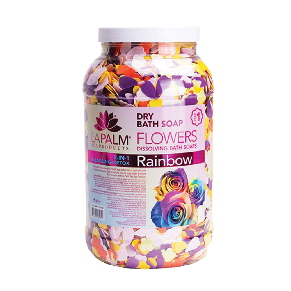 La Palm Dry Bath Soap Flowers Petals Rainbow